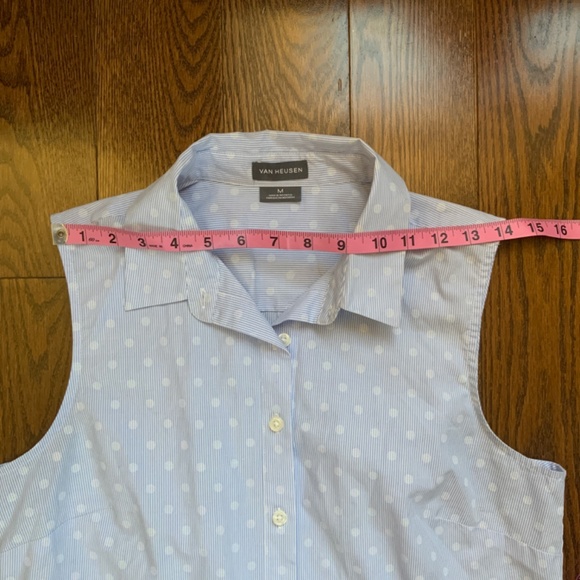 VAN HEUSEN Sleeveless Striped Blouse. Size M. - Picture 4 of 7